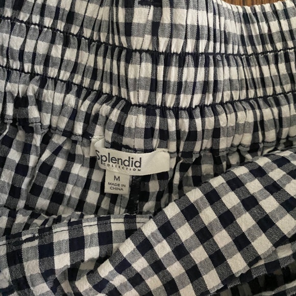 Splendid Gabrielle Crinkle Gingham Front Tie Pull-On Shorts - Picture 3 of 3